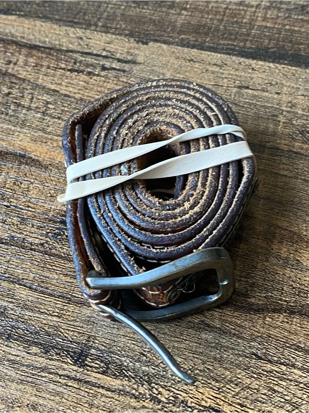 Vintage Levi Strauss & Co Leather Skinny Belt, 28”